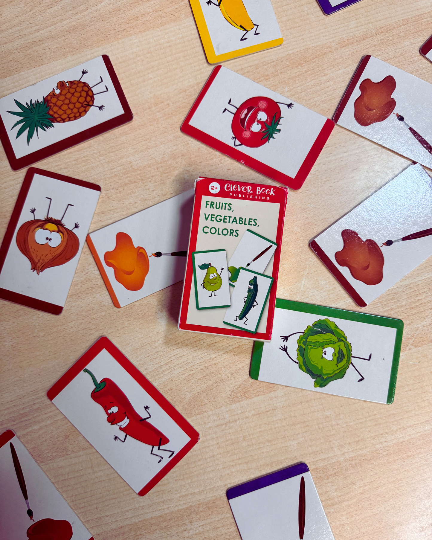 Fruits, Vegetables, Colors Puzzle Cards (Ages 1–3)