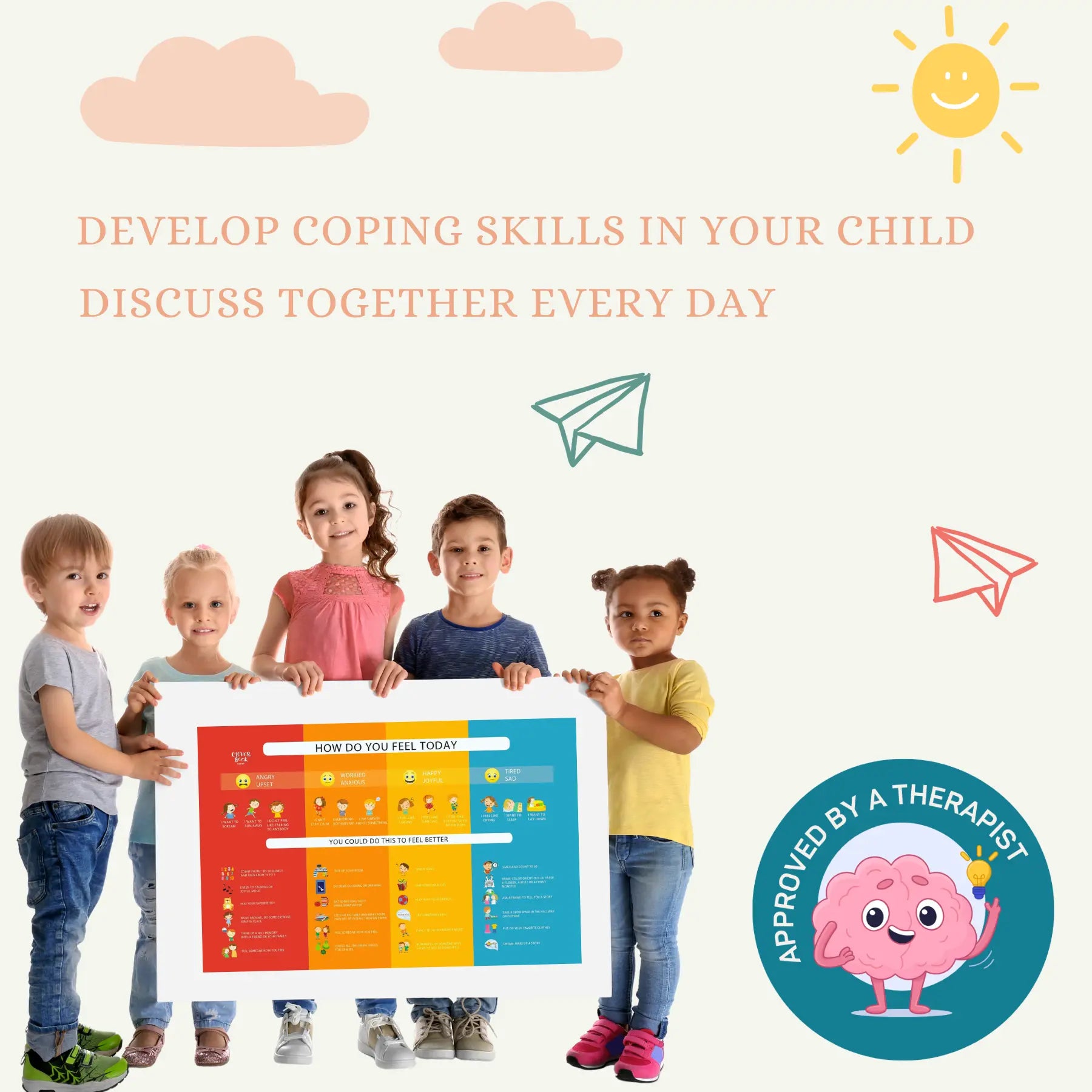 Feelings Navigator Bundle: Poster & Puzzle Cards CleverBook UK
